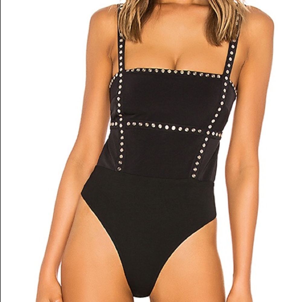 Black Studded BodySuit Elsie X NAVEN Revolve xxs